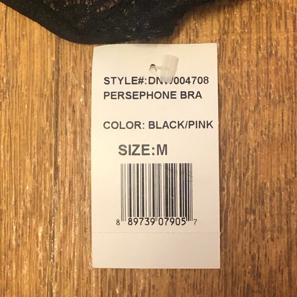 Daydream Nation Persephone Bra Bralette in Black / Pink Size Medium - Picture 13 of 13